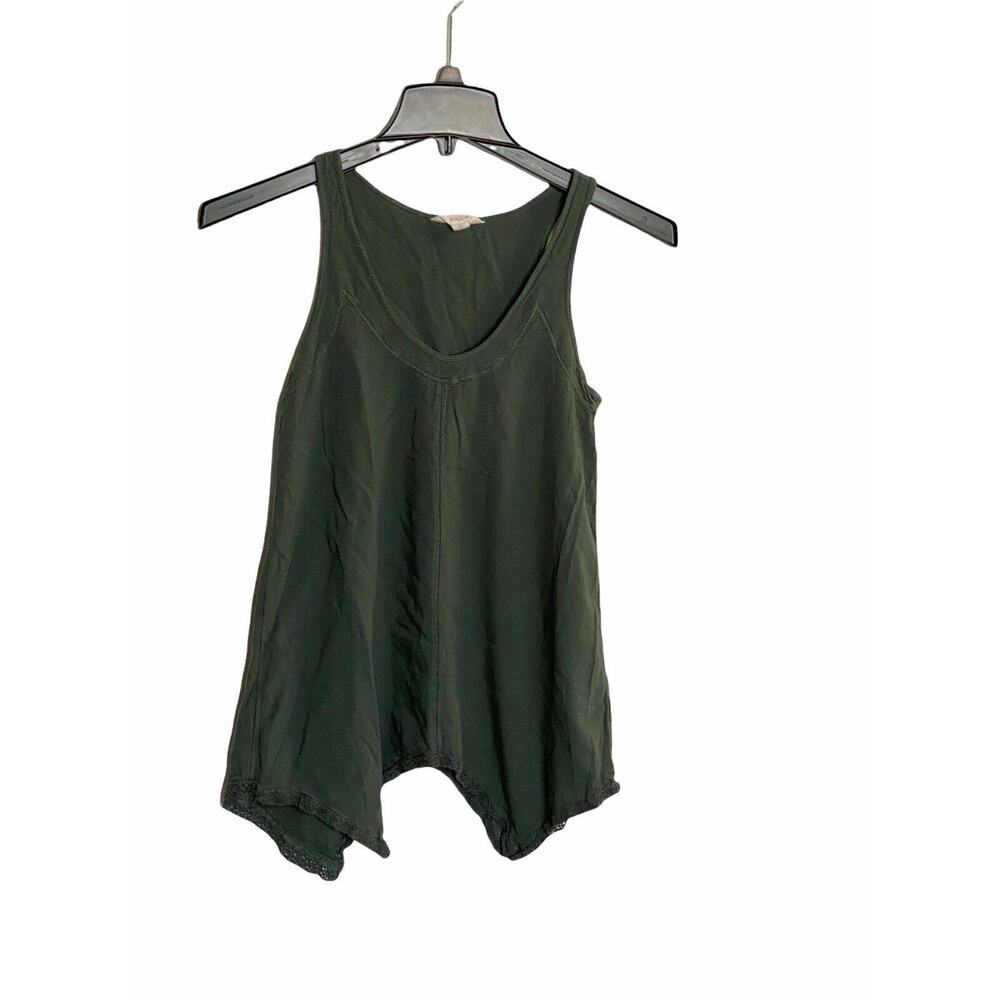 Sun And Shadow Women’s Olive green Tank Blouse Top Size Xs scarf hem style